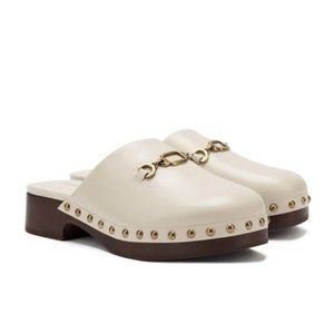LARROUDE Zuzi Bit Mule in Ivory Size 8